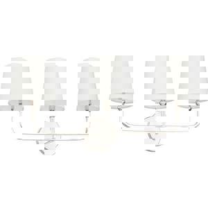 16 x 12 in. 180W 3-Light Candelabra E-12 Incandescent Vanity Fixture with White and Stay Straight Glass in Polished Nickel